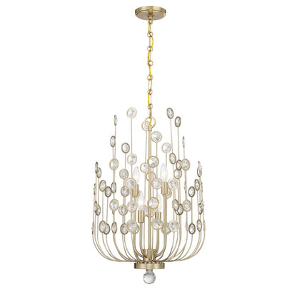 Savoy House Irina 4 Light Chandelier, Noble Brass - 1-3597-4-127