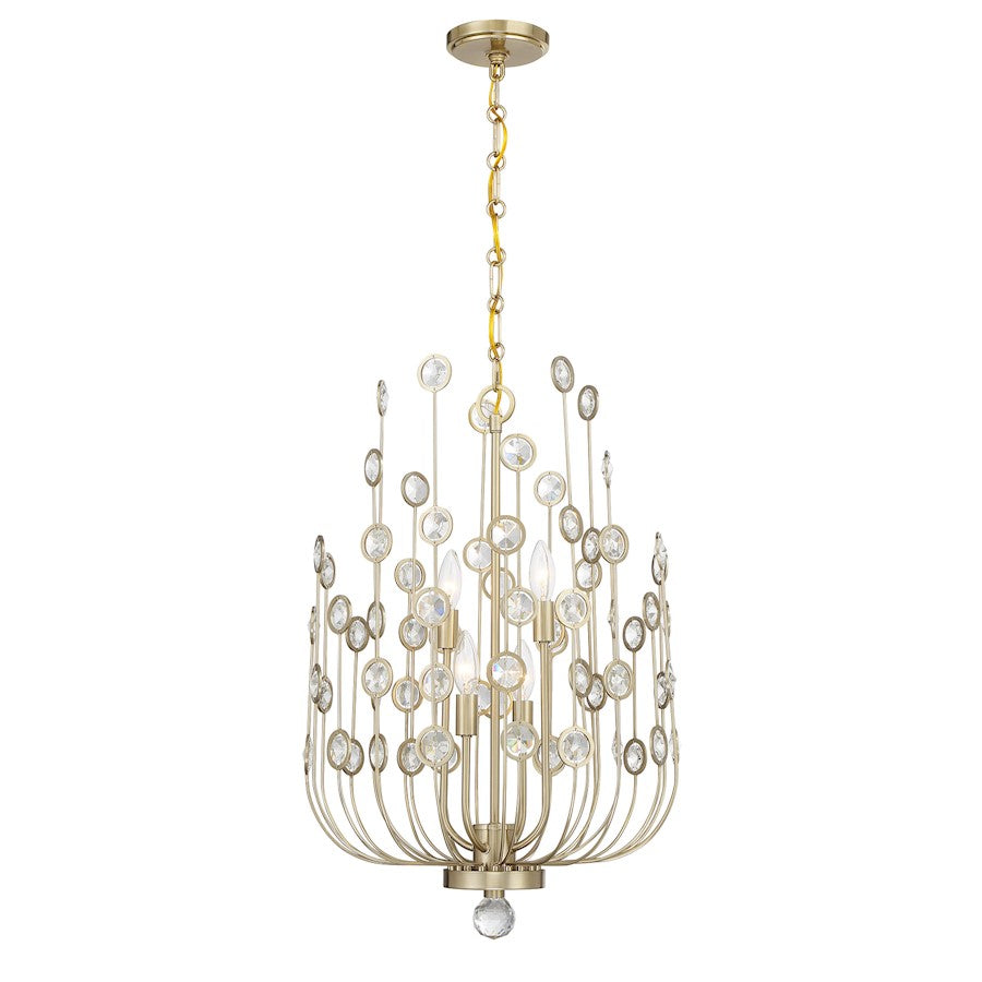 Savoy House Irina 4 Light Chandelier, Noble Brass