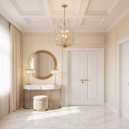 Savoy House Irina 4 Light Chandelier, Noble Brass