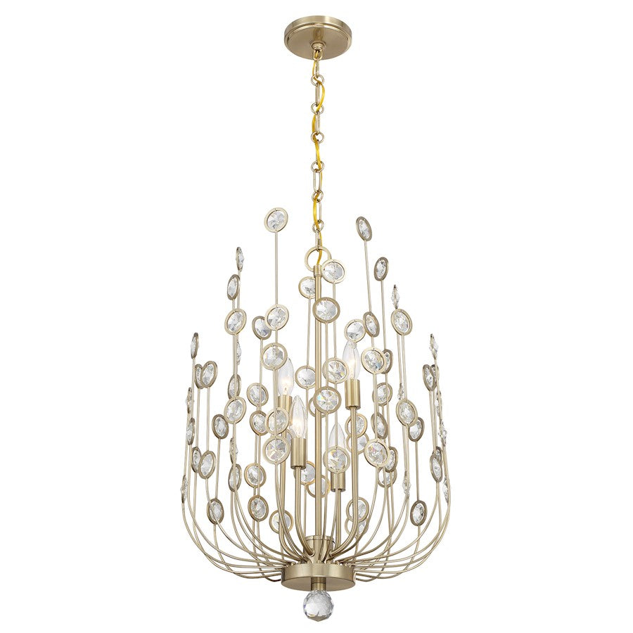 Savoy House Irina 4 Light Chandelier, Noble Brass
