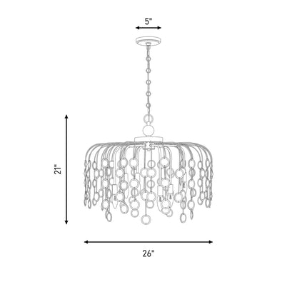 Savoy House Irina 6 Light Chandelier, Noble Brass