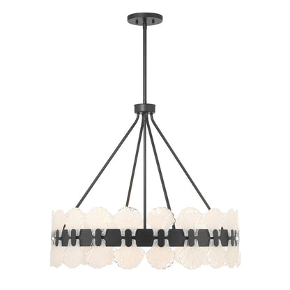 Savoy House Bancroft 6 Lt Chandelier, Matte Black