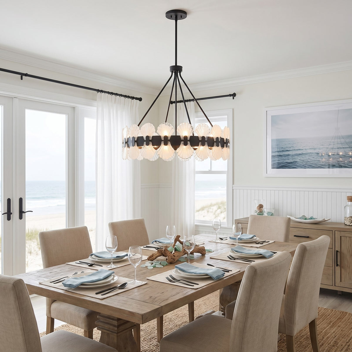 Savoy House Bancroft 6 Lt Chandelier, Matte Black