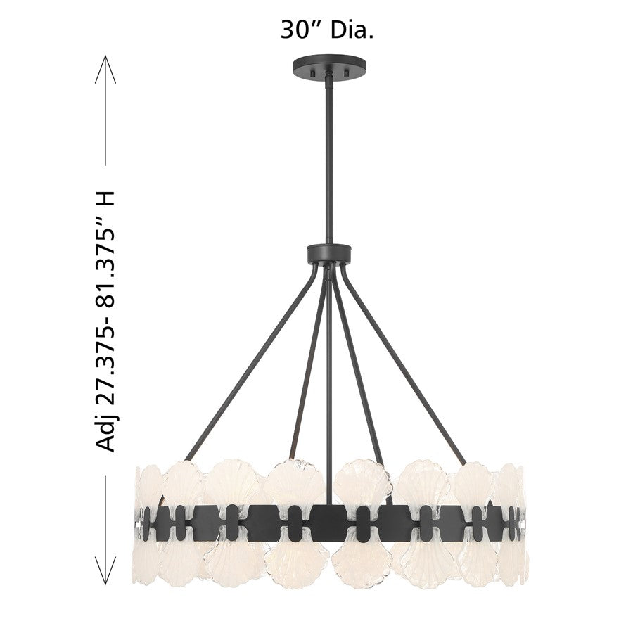 Savoy House Bancroft 6 Lt Chandelier, Matte Black