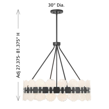 Savoy House Bancroft 6 Lt Chandelier, Matte Black