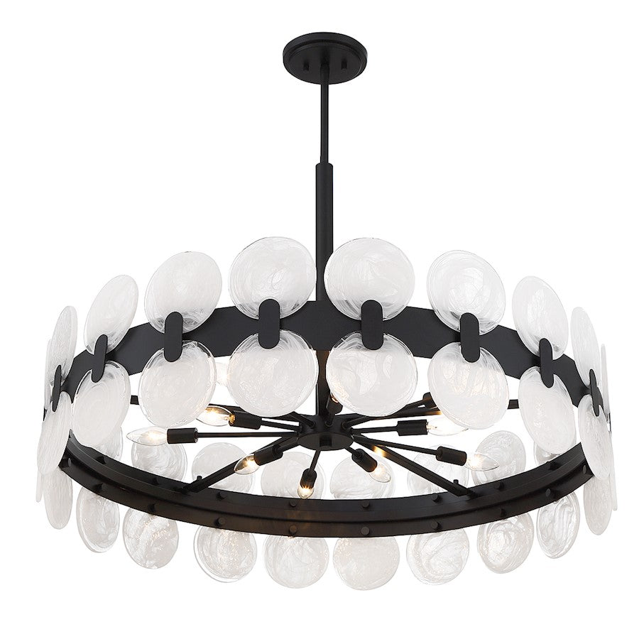 10 Light Chandelier, Matte Black