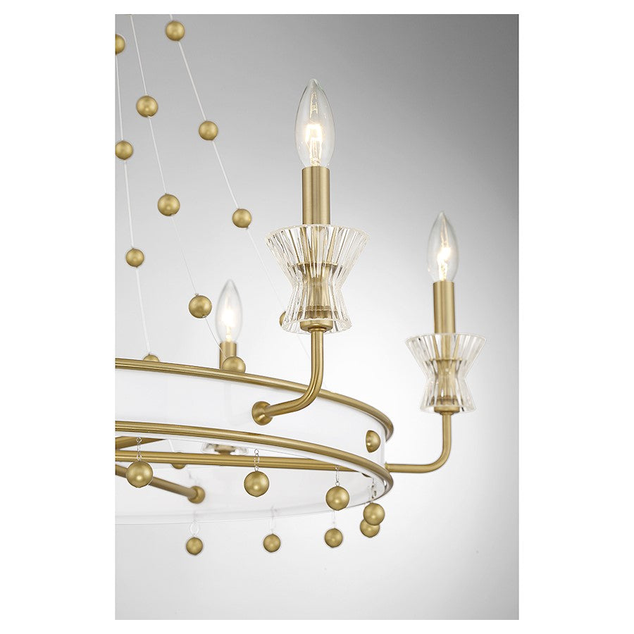 6 Light Chandelier, White