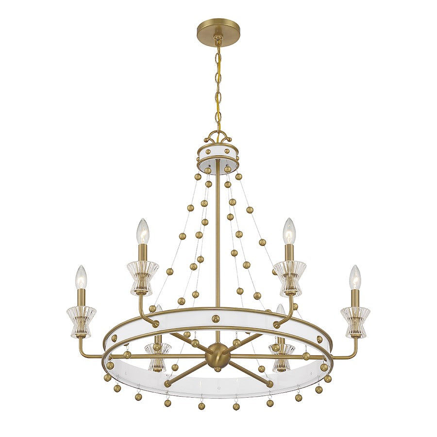 6 Light Chandelier, Black