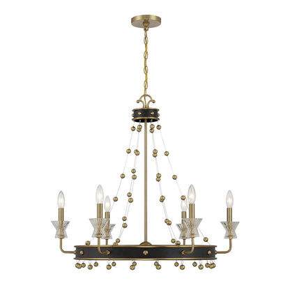 6 Light Chandelier, Black