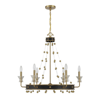 6 Light Chandelier, Black