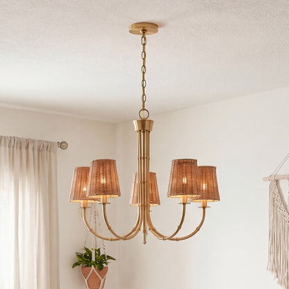 Savoy House Ashbury 5 Lt Chandelier, Warm Brass