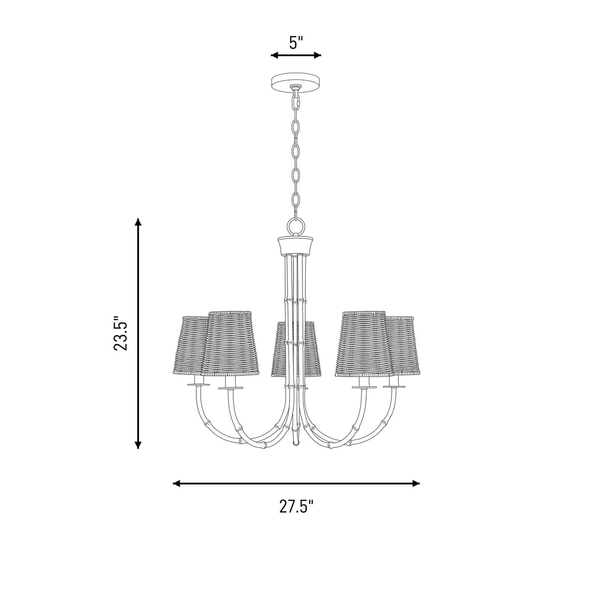 Savoy House Ashbury 5 Lt Chandelier, Warm Brass