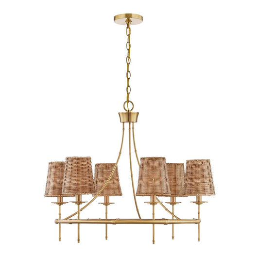 Savoy House Ashbury 6 Lt Chandelier, Warm Brass