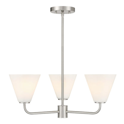 Savoy Essentials Blair 3 Light Chandelier, Satin Nickel/Strie