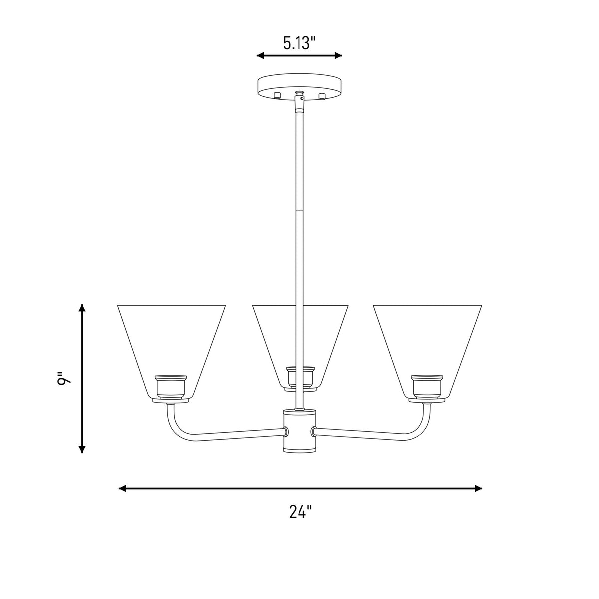 Savoy Essentials Blair 3 Light Chandelier, Satin Nickel/Strie