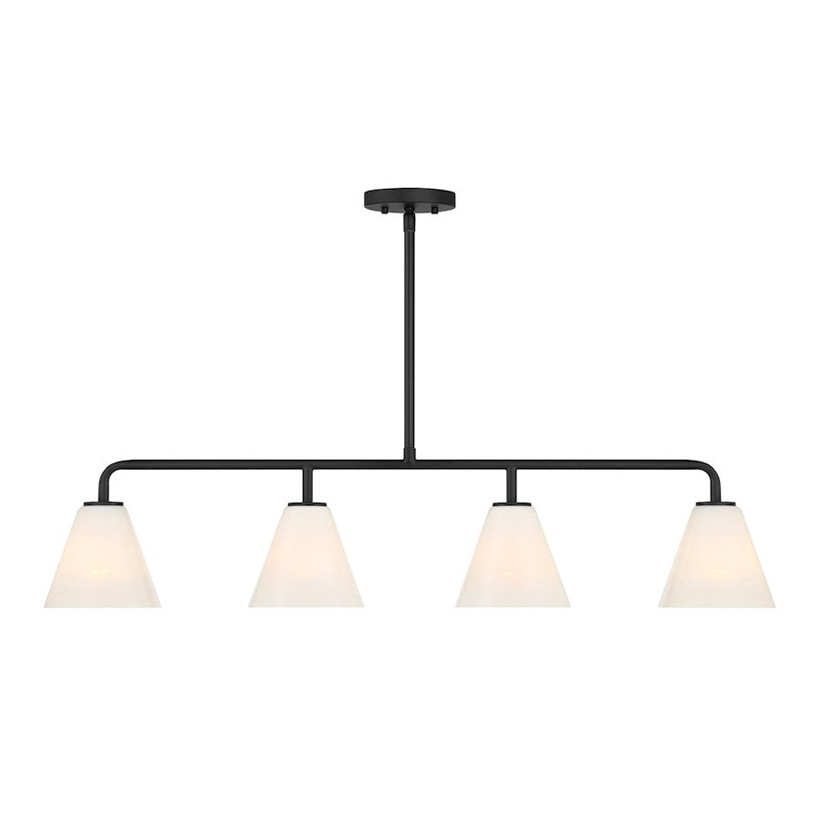 Savoy Essentials Blair 4Lt Linear Chandelier, Matte Black/Strie