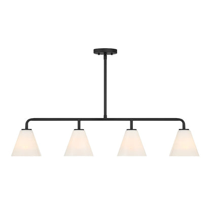 Savoy Essentials Blair 4Lt Linear Chandelier, Matte Black/Strie