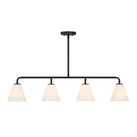 Savoy Essentials Blair 4Lt Linear Chandelier, Matte Black/Strie