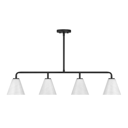 Savoy Essentials Blair 4Lt Linear Chandelier, Matte Black/Strie