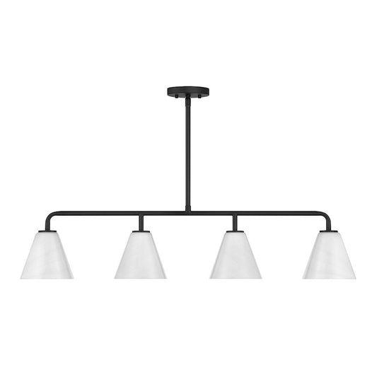 Savoy Essentials Blair 4Lt Linear Chandelier, Matte Black/Strie