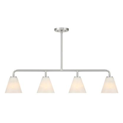 Savoy Essentials Blair 4Lt Linear Chandelier, Satin Nickel/Strie