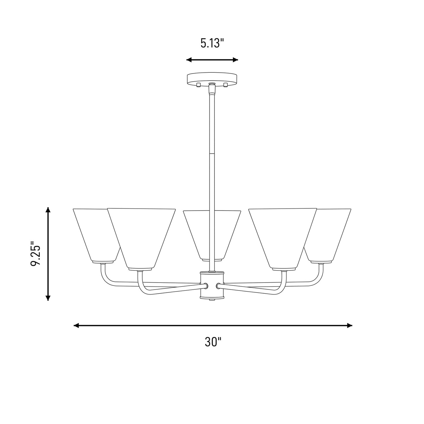 Savoy Essentials Blair 5 Light Chandelier, Warm Brass/Strie