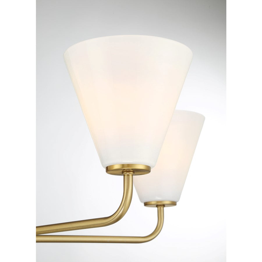 Savoy Essentials Blair 5 Light Chandelier, Warm Brass/Strie