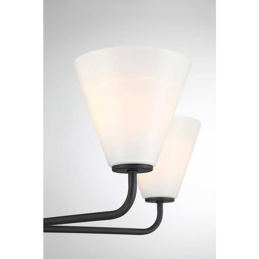 Savoy Essentials Blair 5 Light Chandelier, Matte Black/Strie