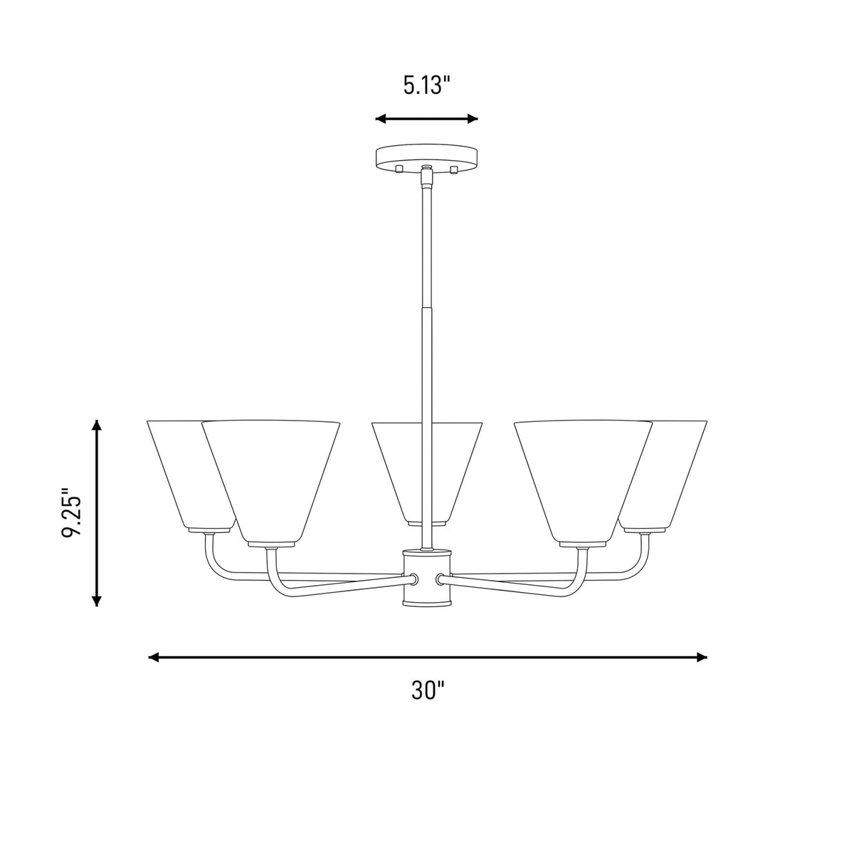 Savoy Essentials Blair 5 Light Chandelier, Satin Nickel/Strie