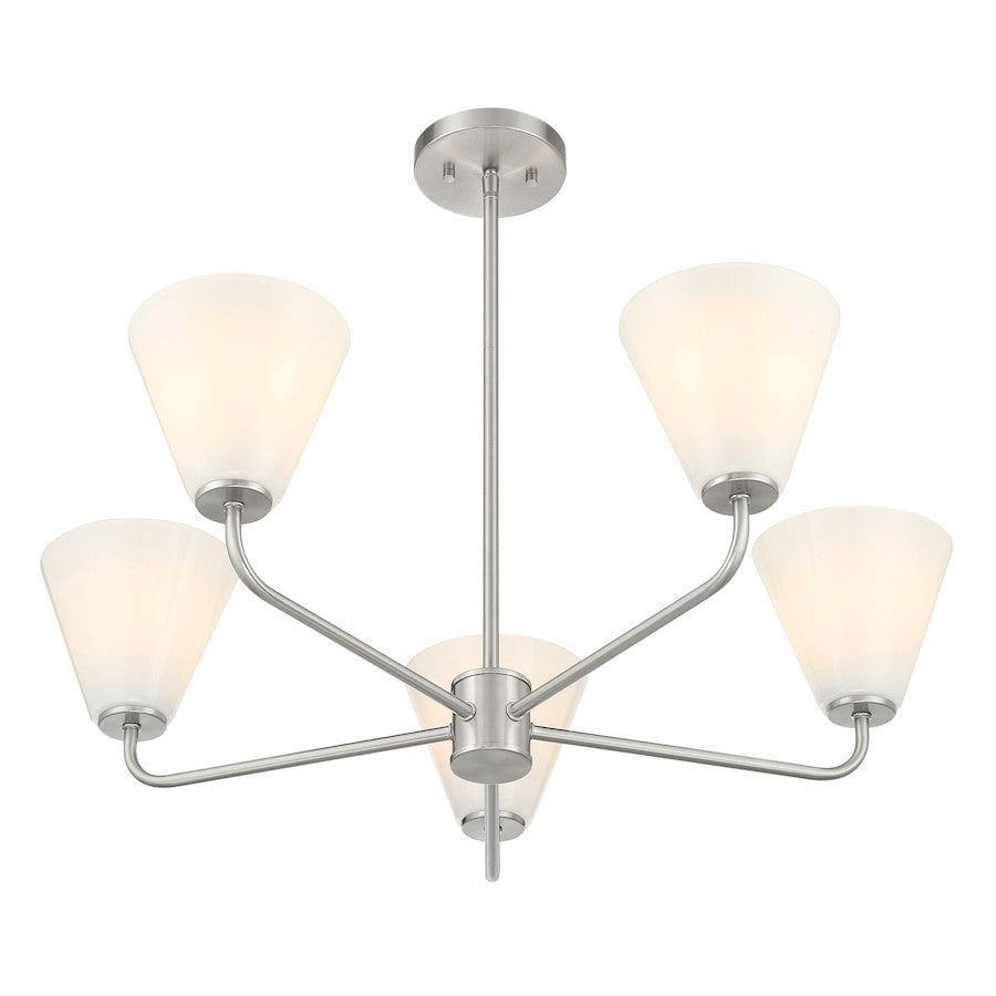 Savoy Essentials Blair 5 Light Chandelier, Satin Nickel/Strie