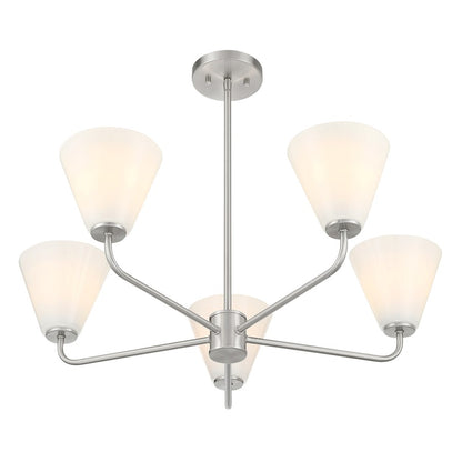 Savoy Essentials Blair 5 Light Chandelier, Satin Nickel/Strie