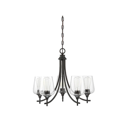 5 Light Chandelier, English Bronze