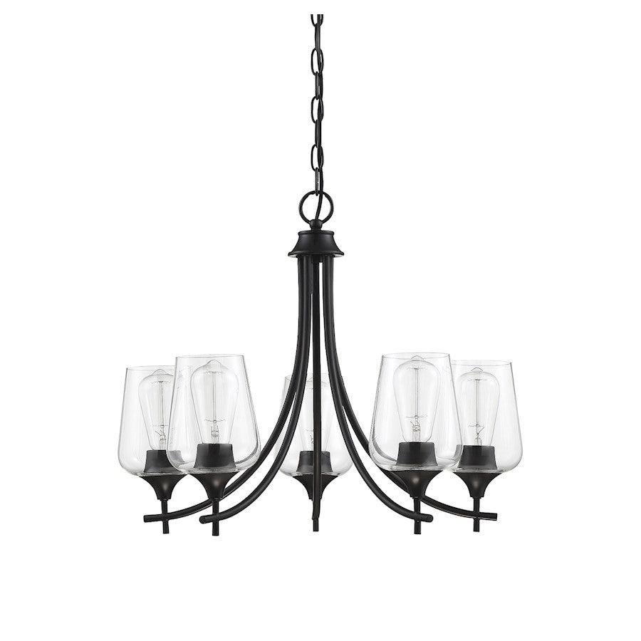 5 Light Chandelier, Black