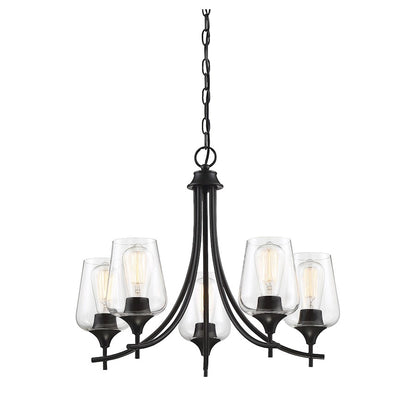 5 Light Chandelier, Black