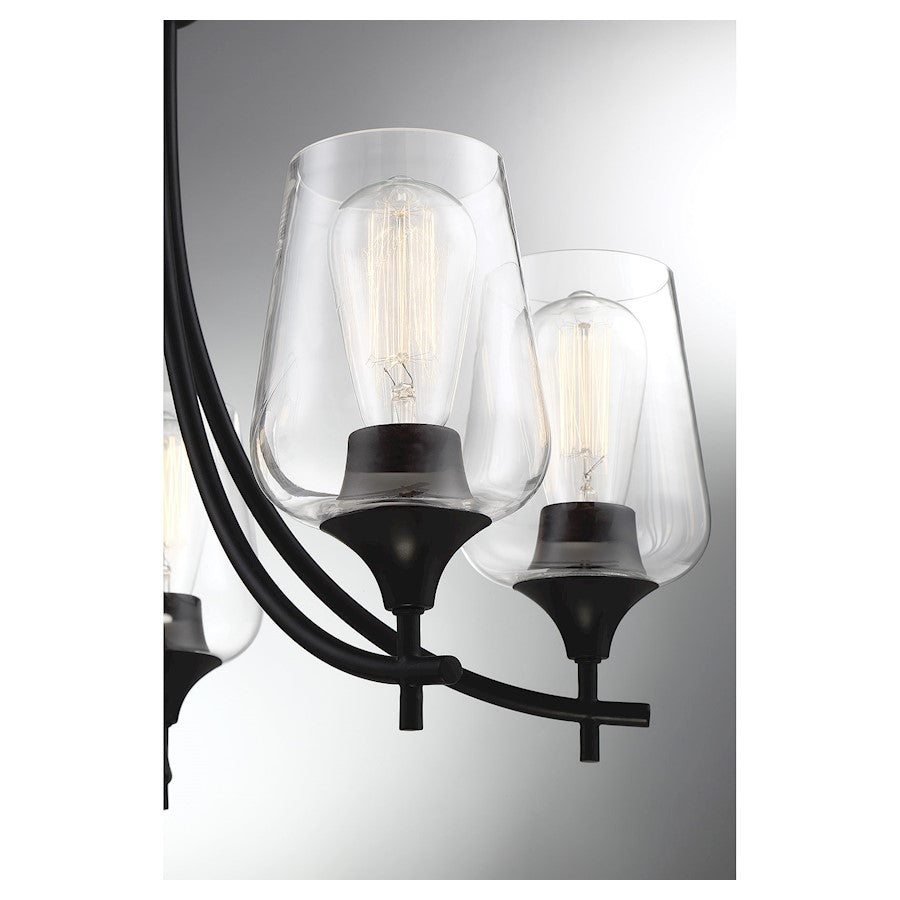 5 Light Chandelier, Black