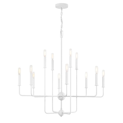 12 Light Chandelier, Bisque White