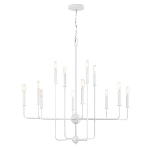 12 Light Chandelier, Bisque White