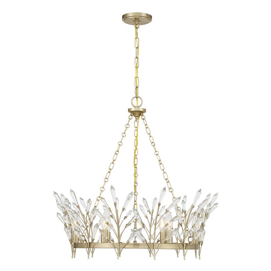 Savoy House Orianna 6 Light Chandelier, Noble Brass