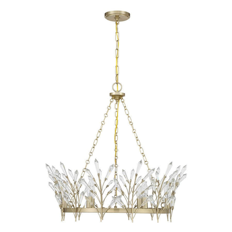 Savoy House Orianna 6 Light Chandelier, Noble Brass