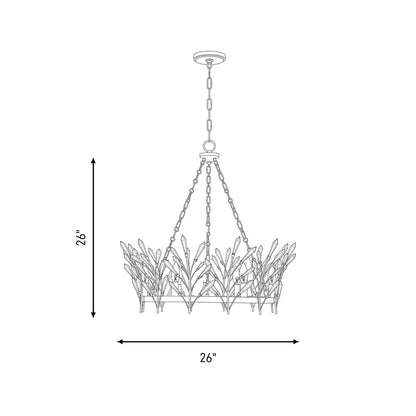 Savoy House Orianna 6 Light Chandelier, Noble Brass