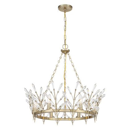 Savoy House Orianna 6 Light Chandelier, Noble Brass