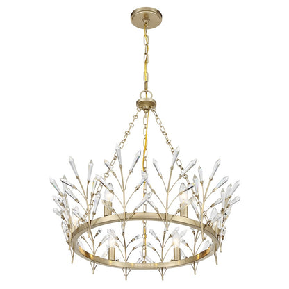 Savoy House Orianna 6 Light Chandelier, Noble Brass