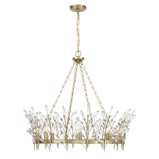 Savoy House Orianna 8 Light Chandelier, Noble Brass