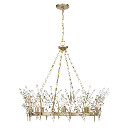 Savoy House Orianna 8 Light Chandelier, Noble Brass