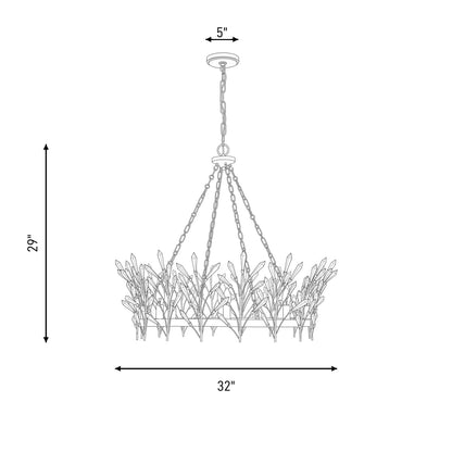 Savoy House Orianna 8 Light Chandelier, Noble Brass