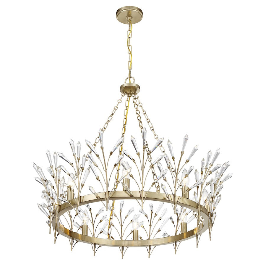 Savoy House Orianna 8 Light Chandelier, Noble Brass