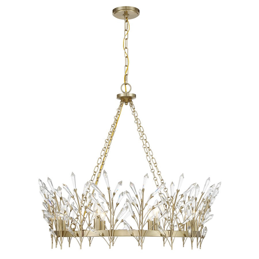 Savoy House Orianna 8 Light Chandelier, Noble Brass