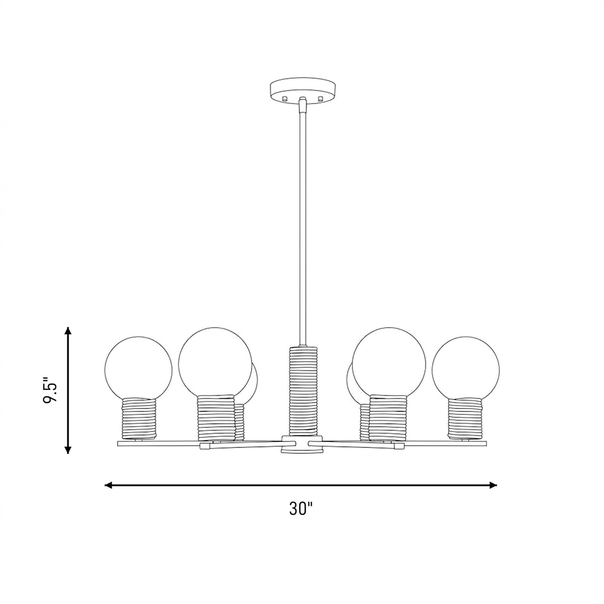 Savoy House Jarrell 6 Lt Chandelier, White Opal, Warm Brass