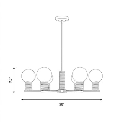 Savoy House Jarrell 6 Lt Chandelier, White Opal, Warm Brass