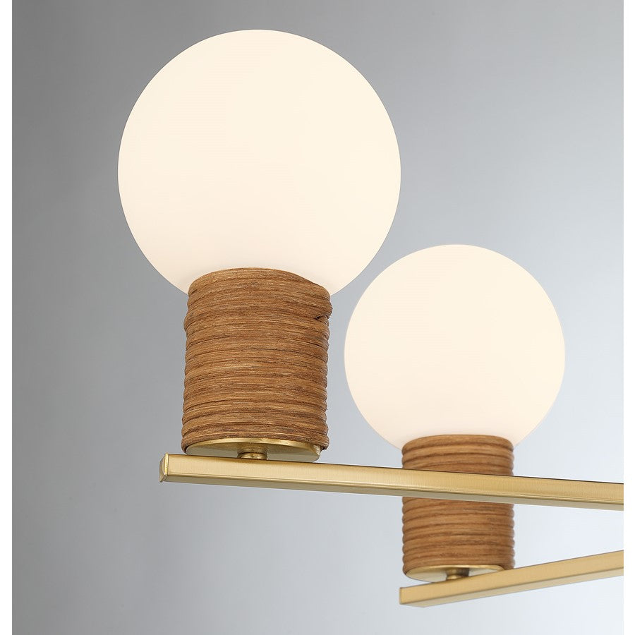 Savoy House Jarrell 6 Lt Chandelier, White Opal, Warm Brass